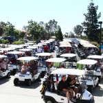 Golf carts get ready to go