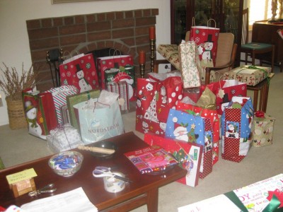 Gifts for one of the eight families.